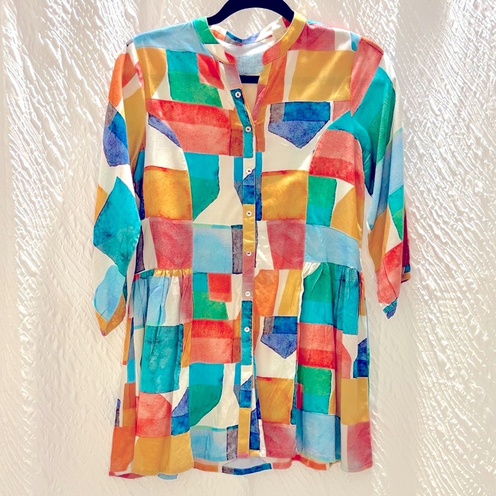 Vintage Y2K Geometric grade school Metropolitan Tunic blouse